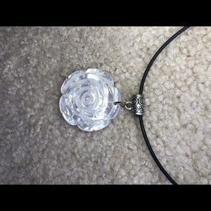 Leather Choker with Mother of Pearl Pendant